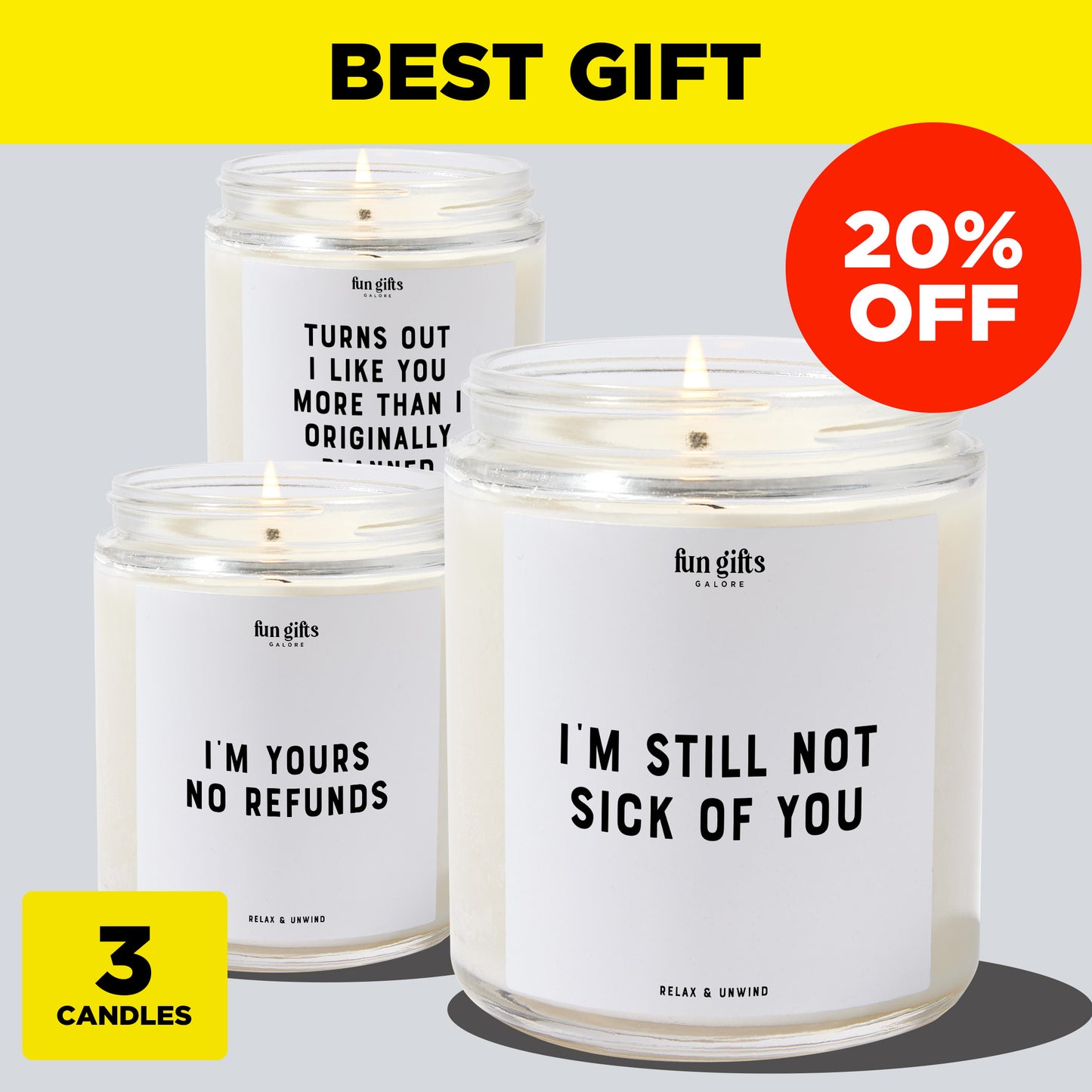 Anniversary Gift - Best Gift Bundle (3 Candles)