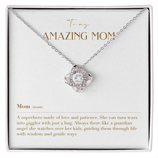 Unity Knot Necklace - Mom a Superhero Made of Love and Patience