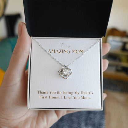 Unity Knot Necklace - Thank You For Being My Heart's First Home