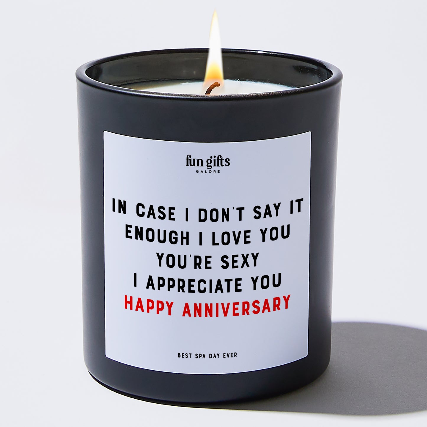 Anniversary Present - In Case I Don't Say It Enough. I Love You. You're S--y. I Appreciate You. Happy Anniversary - Candle