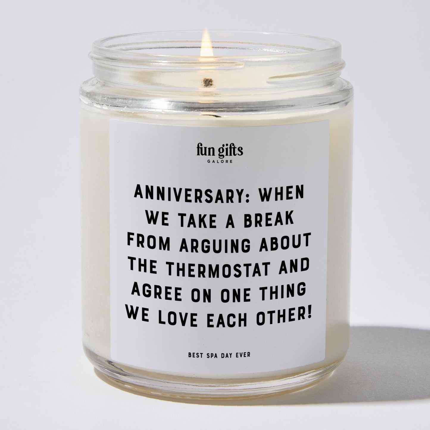 Anniversary Present - Anniversary: When We Take a Break From Arguing About the Thermostat and Agree on One Thing – We Love Each Other! - Candle