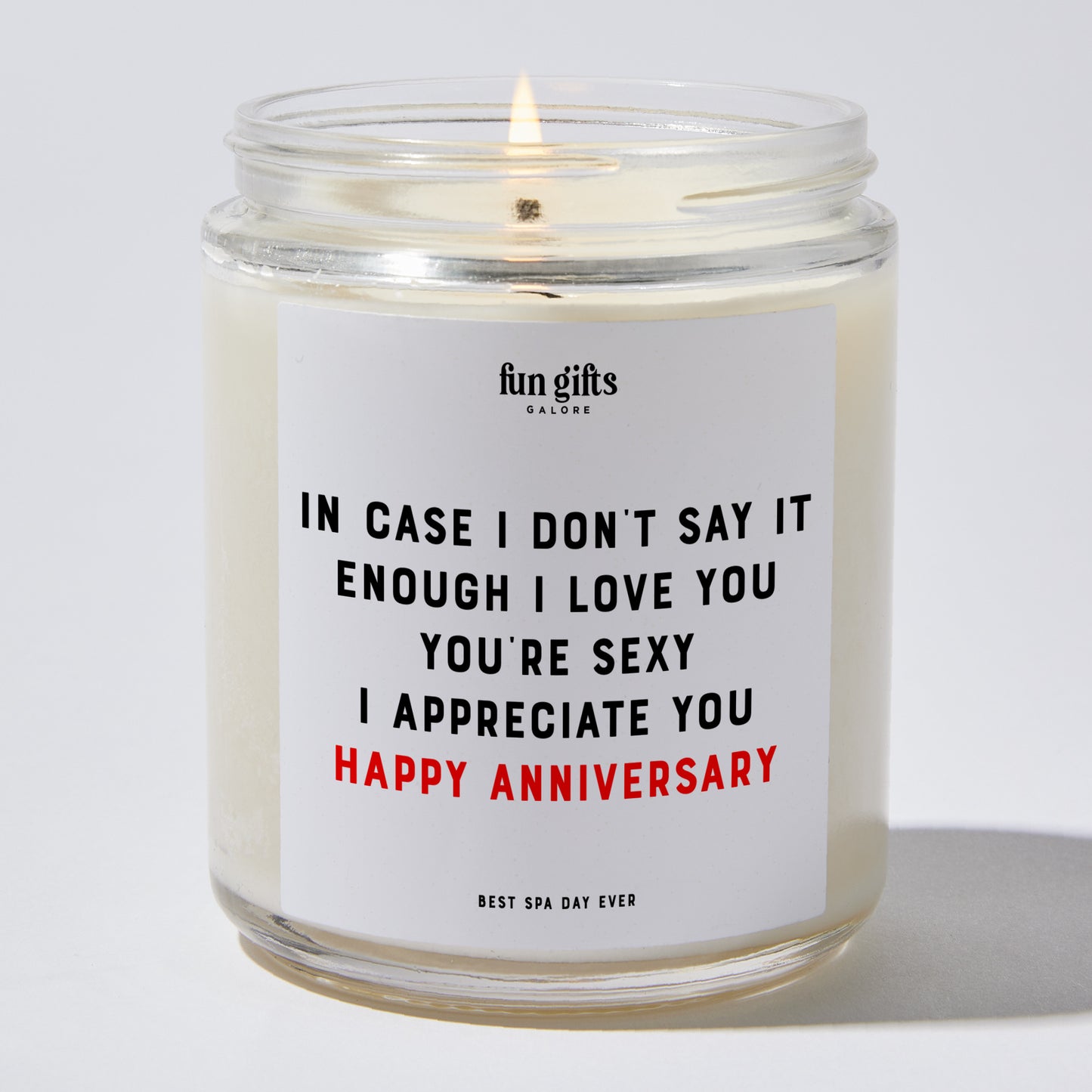 Anniversary Present - In Case I Don't Say It Enough. I Love You. You're S--y. I Appreciate You. Happy Anniversary - Candle