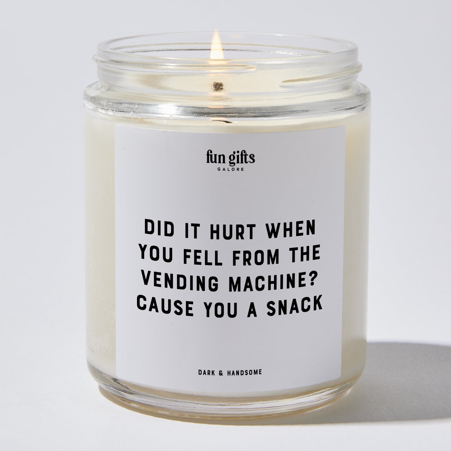 Anniversary Present - Did It Hurt When You Fell From the Vending Machine? Cause You a Snack - Candle