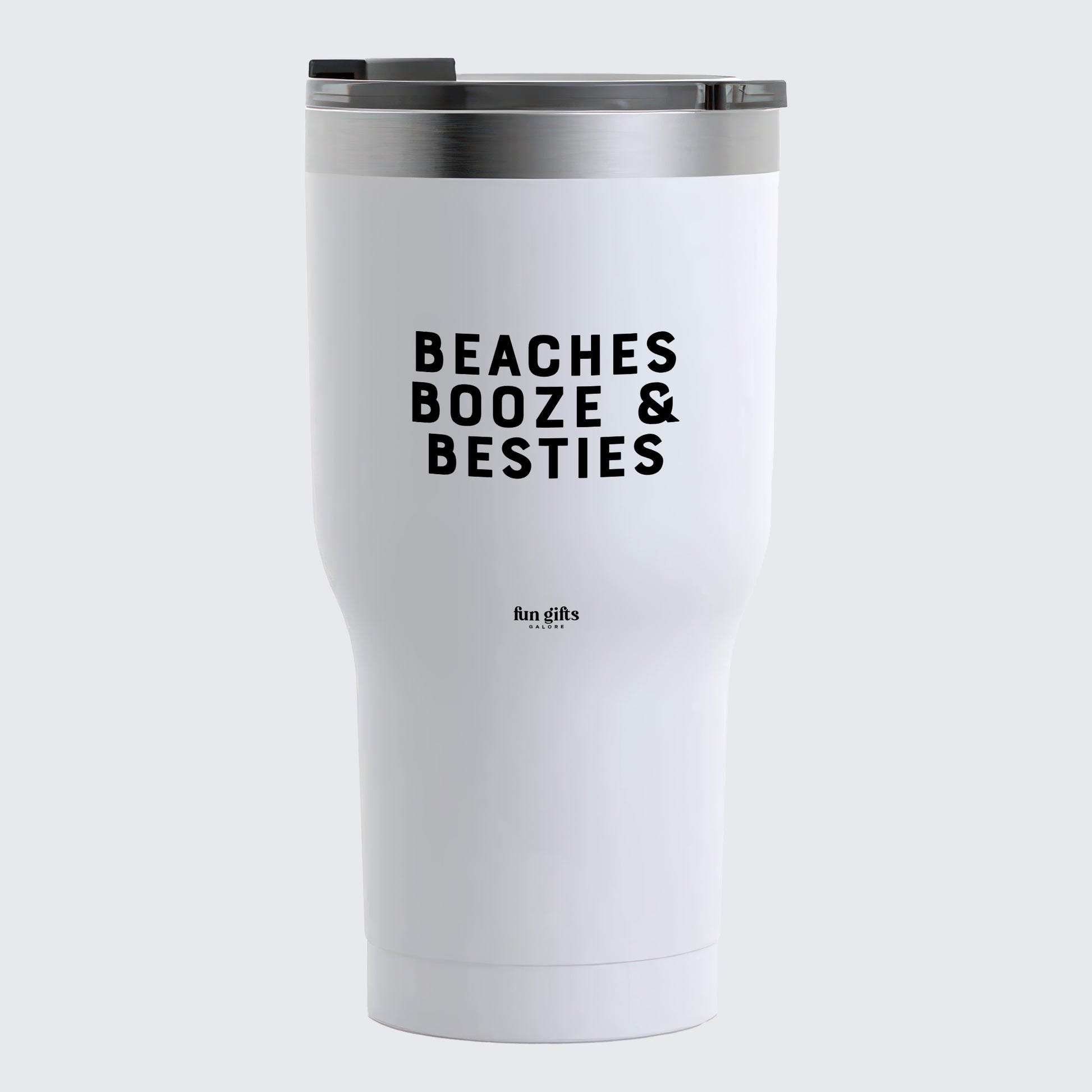 Travel Coffee Mug - Beaches Booze & Besties - Coffee Tumbler