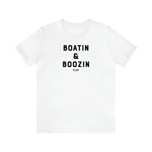 Women's T Shirts Boatin & Boozin - Fun Gifts Galore